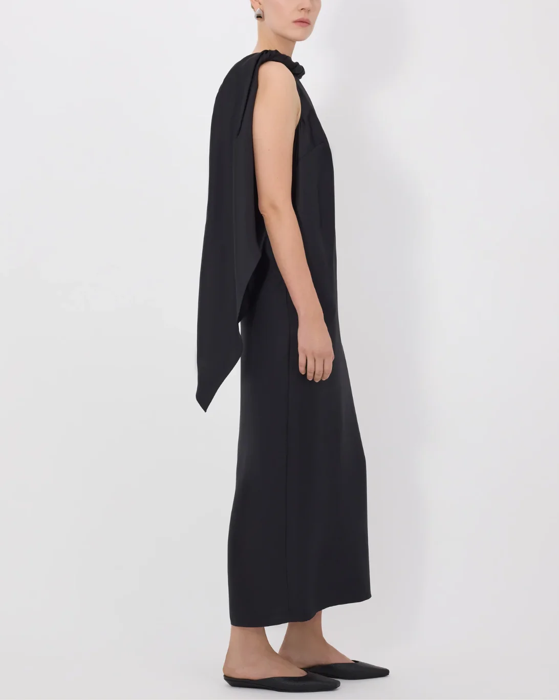 Susan Twisted Collar Dress | Black - Image 5