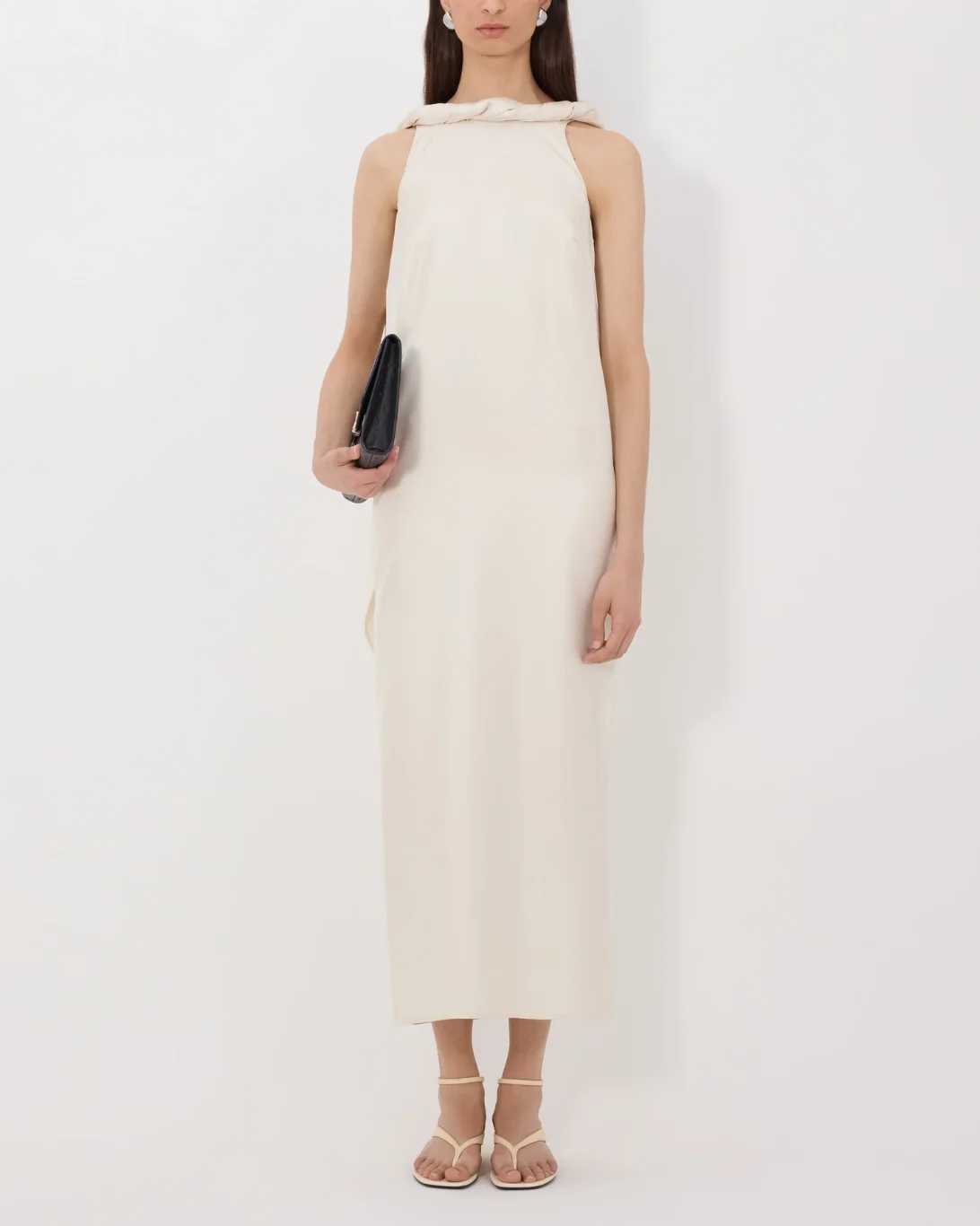 Susan Twisted Collar Dress | Ivory - Image 3
