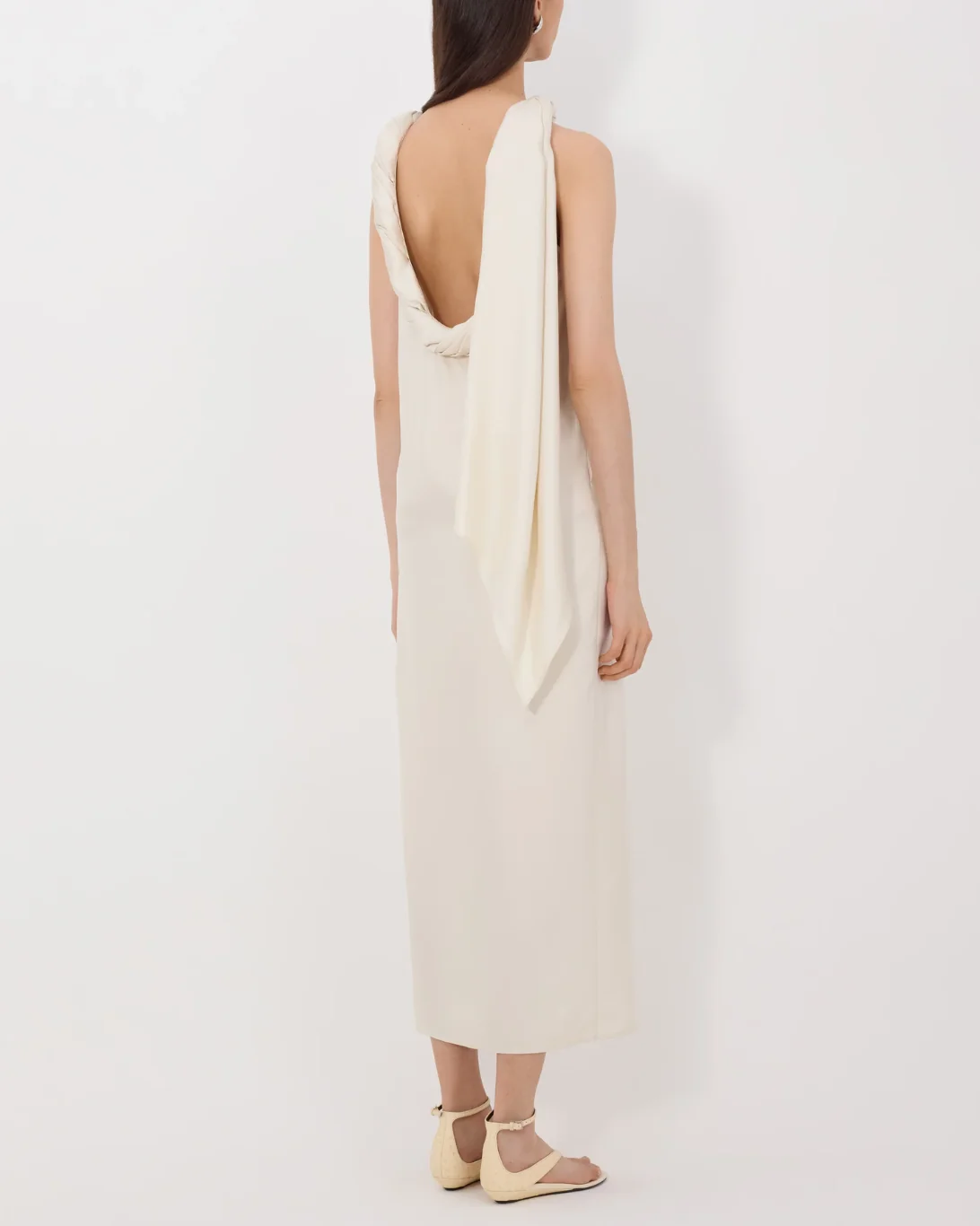 Susan Twisted Collar Dress | Ivory - Image 4
