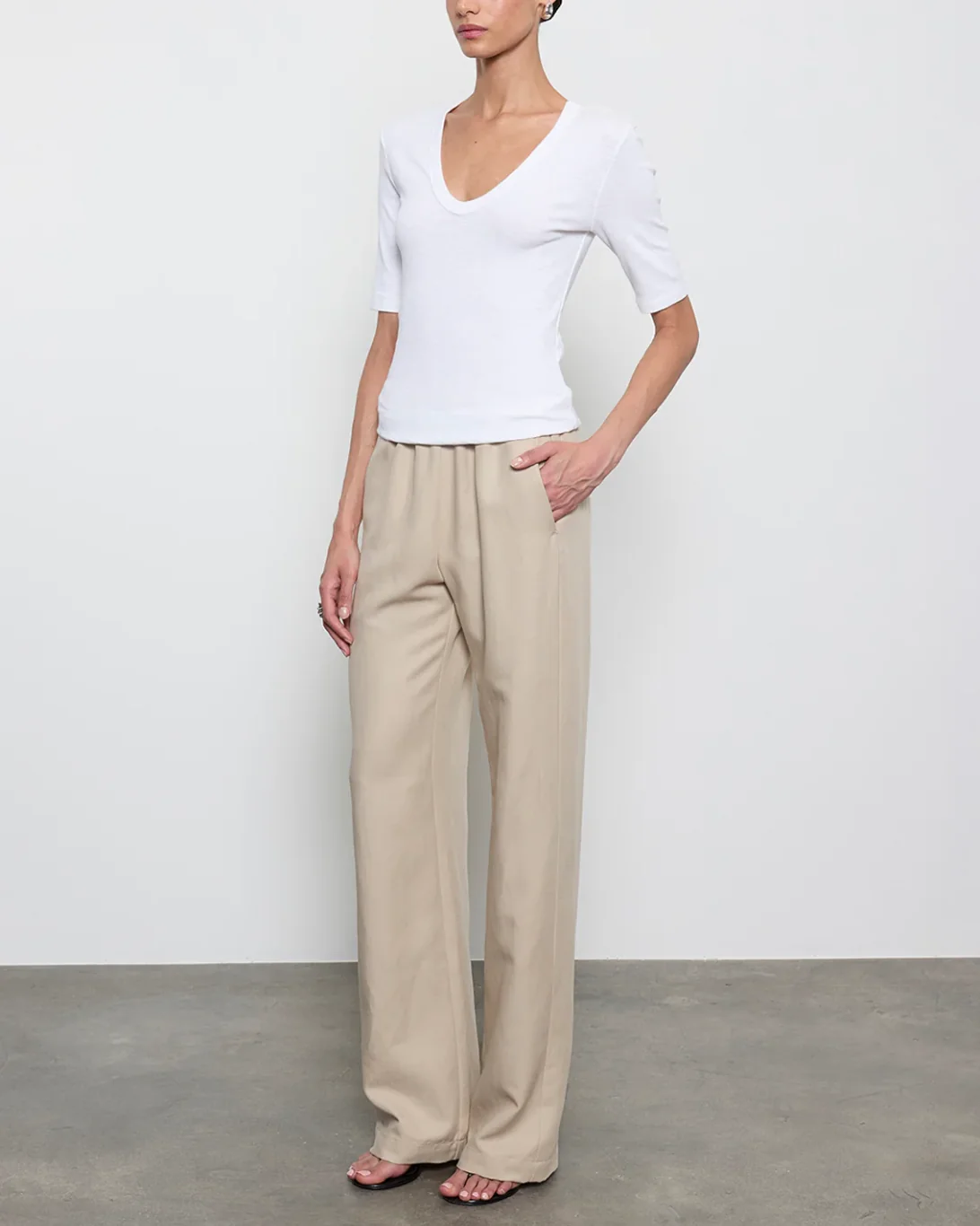 Textured Rib Half Sleeve | White - Image 2
