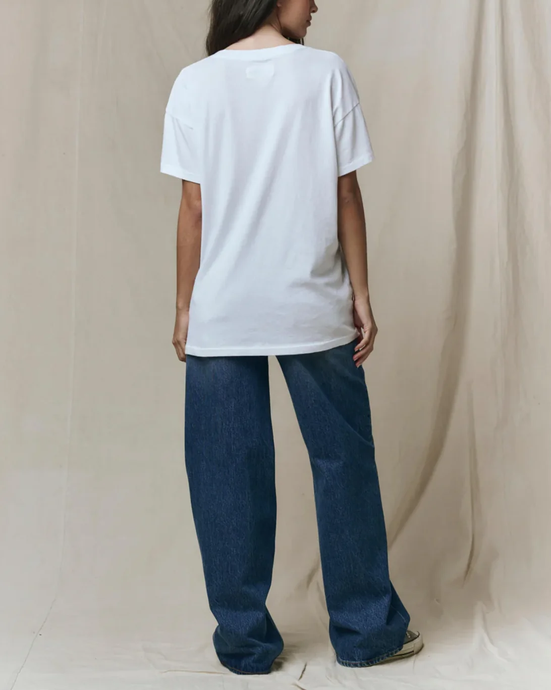 The Slouchy V Neck Tee | True White - Image 3