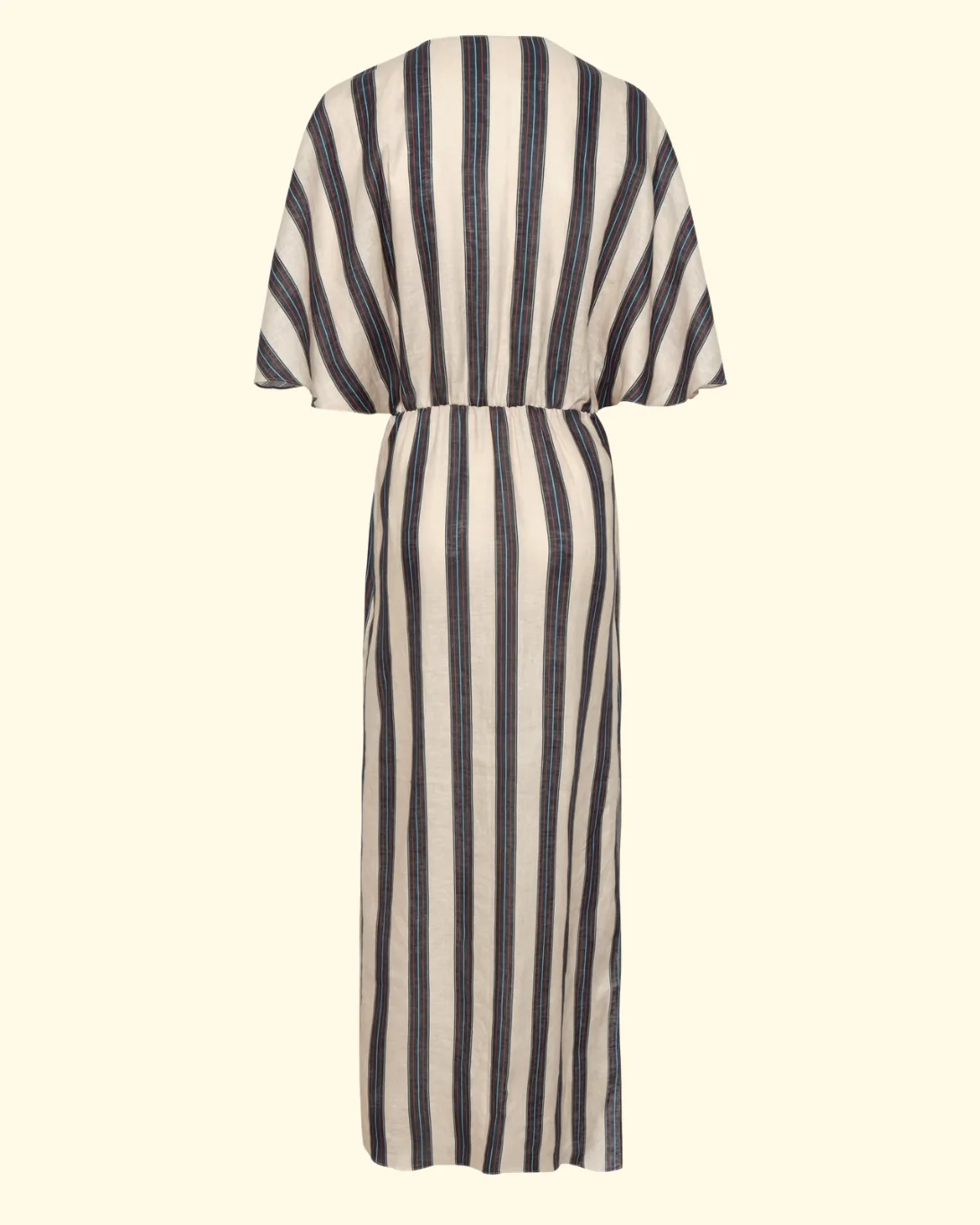Topacio Linen Midi Tunic Dress | Navy Stripes - Image 2