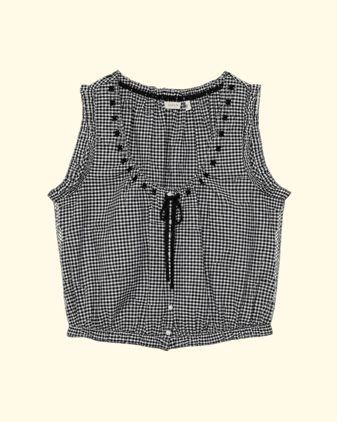 Traveler Top | Noir La Maddalena Gingham
