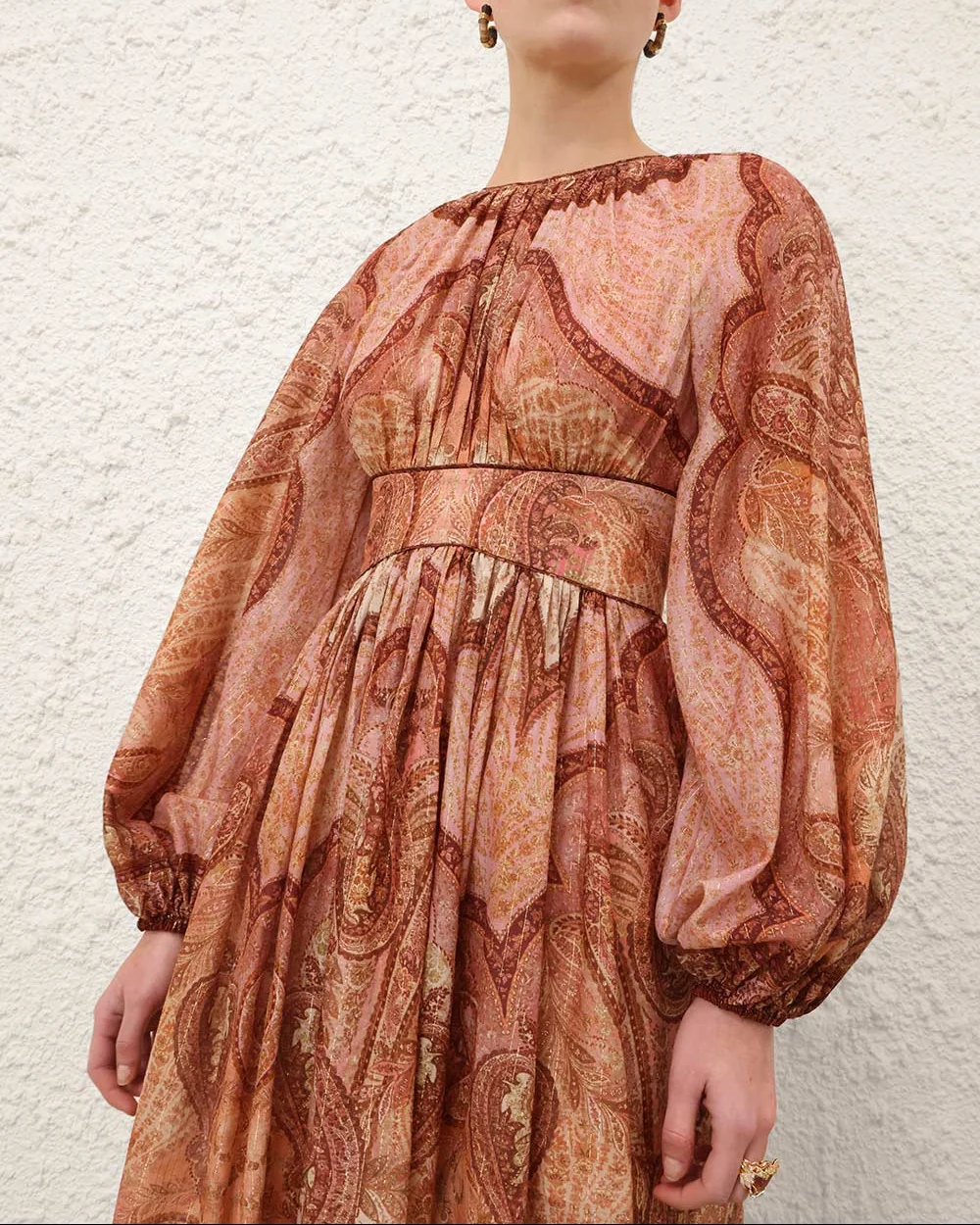 Wanderlust Long Sleeve Midi | Tapestry Burgundy - Image 3