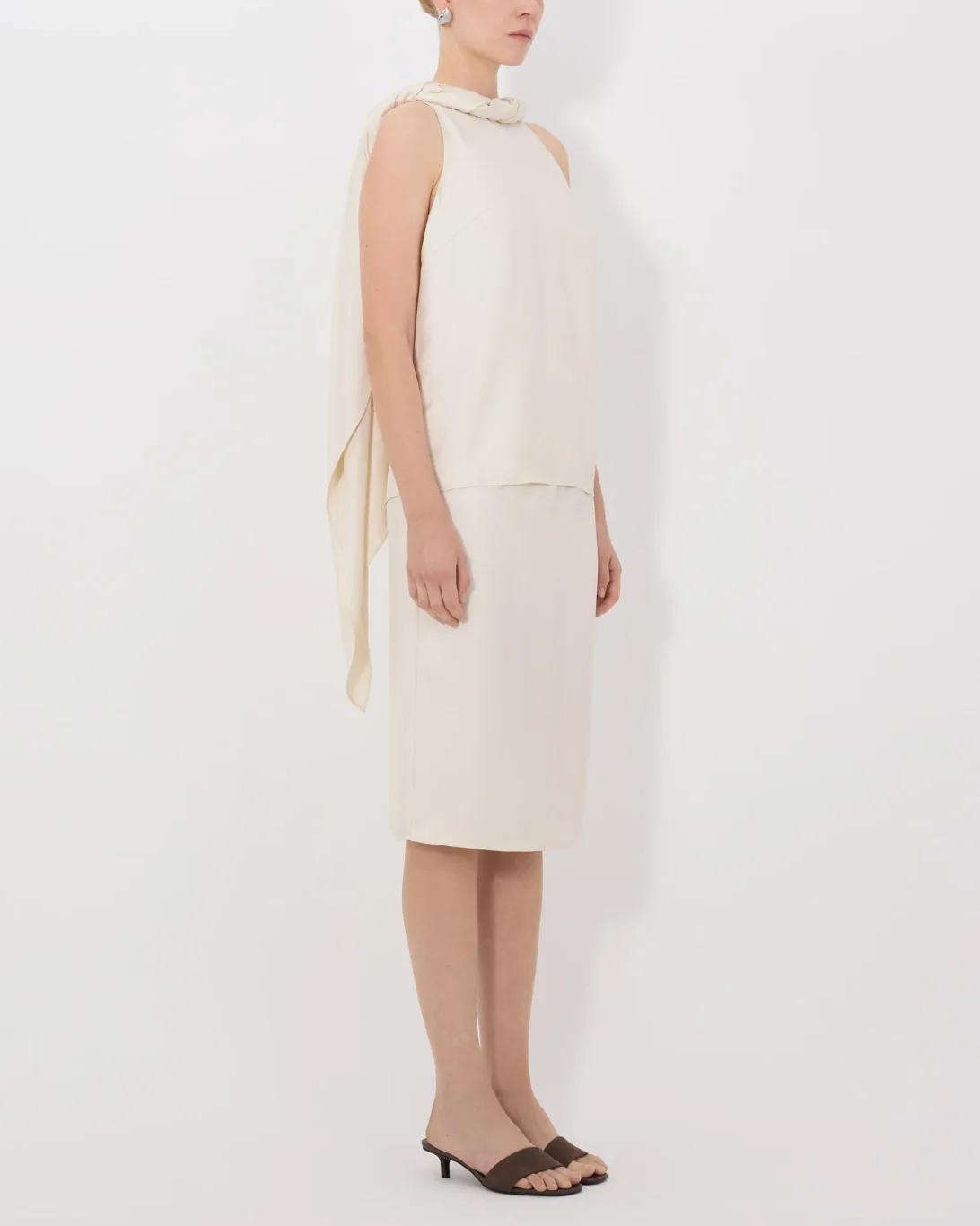 Wilma Twisted Collar Shirt | Ivory - Image 4